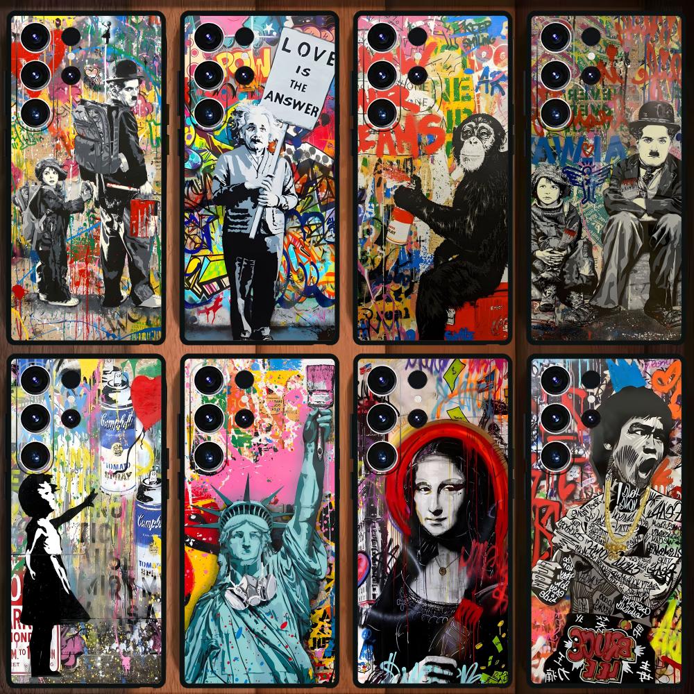 Banksy graffiti arte caso de t - Samsung Galaxy S24 avaliação e preço