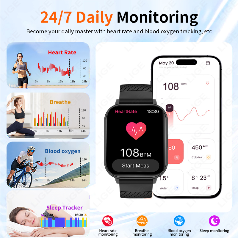 LIGE 2026 Novo Relógio Intelig - Smartwatch Faces avaliação e preço